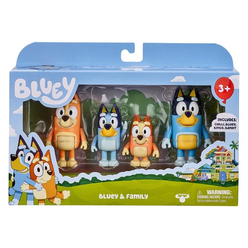 Lot de 4 figurines à poser Bluey 2,5-3 pouces Bluey Bingo incluses - Photo 2/4