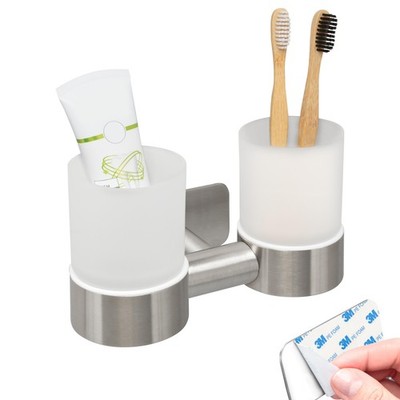 B-Ware bremermann PIAZZA TAPE - Doppel-Becherhalter aus Glas & Edelstahl matt