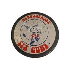 RARE 1973 1974 Albuquerque Six Guns CHL Central Hockey League Puck One Year Team