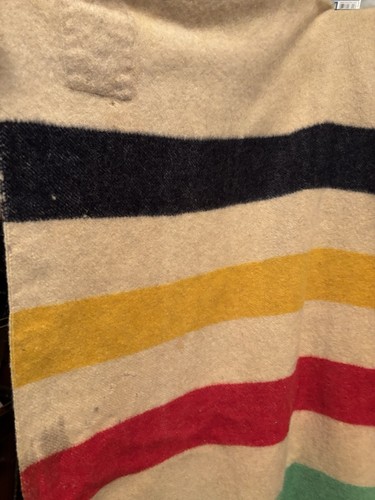 1930's VINTAGE 3.5 Point 80X60 HUDSON’S BAY BLANKET 100% Wool England antique - Picture 6 of 8