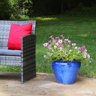 14.5 in Chalet High-Fired Glazed Ceramic Planter - Imperial Blue by Sunnydaze