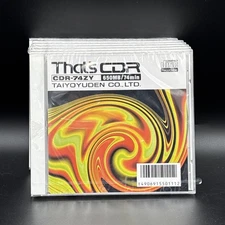 (Lot Of 6) That's CD-R CDR-74ZY 650MB 74min TAIYOYUDEN CO Made In Japan