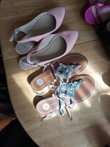 River island And New Look ladies sandals size 8 ( marks on footbed)