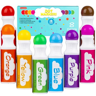 Dot Markers for Toddlers Kids Preschool, Bingo Daubers Washable Art Markers 8...