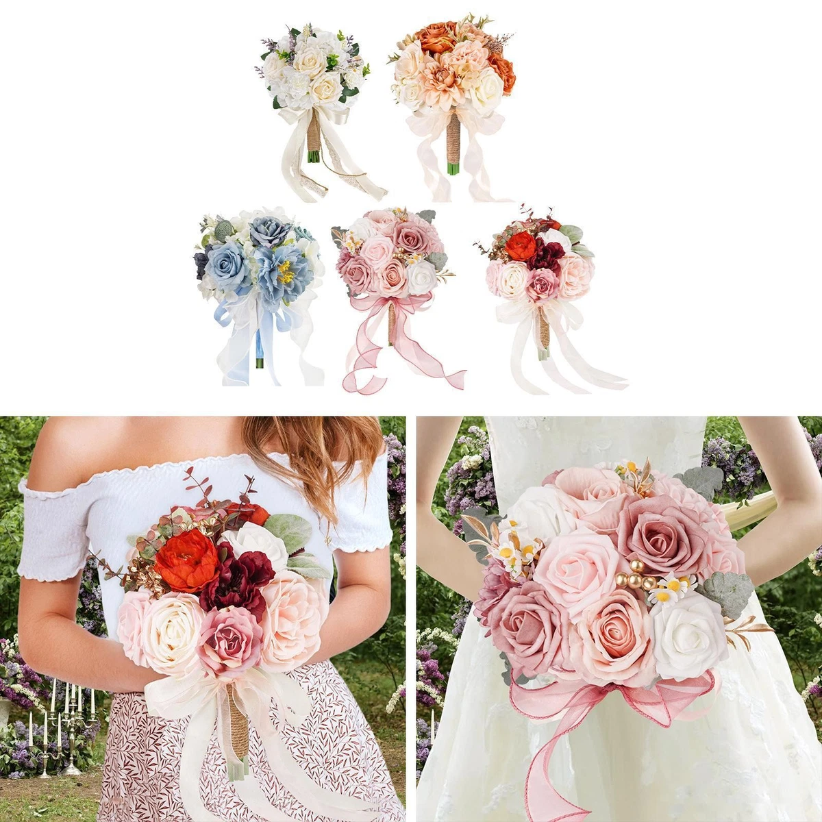Brautstrauss Weiss in Blumen, Blten & Girlanden fr Hochzeiten online  kaufen | eBay.de