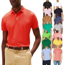 Tommy Hilfiger Mens Polo Shirts Core 1985 Slim Fit Pullover Cotton New Top Tee