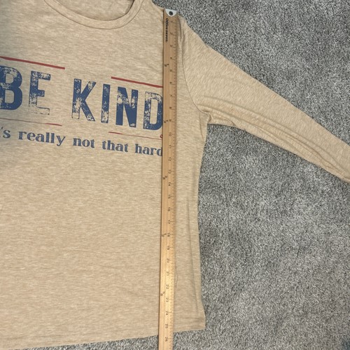 Be Kind Long Sleeves Shirt Size L New without tags Khaki - Picture 2 of 8