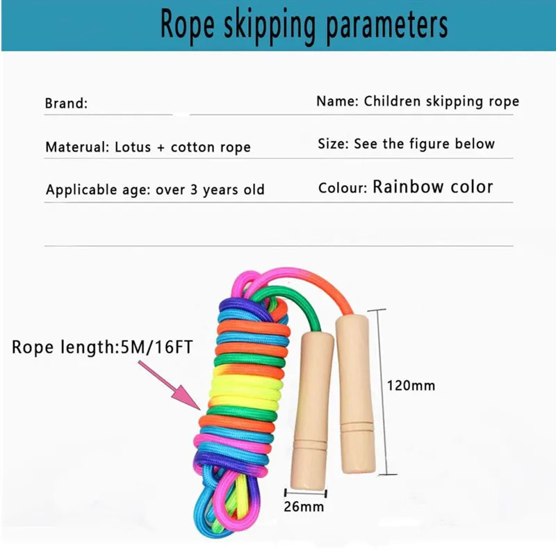 5M Rainbow Long Rope Group Skipping Children Students Speed -Fit Jump ...