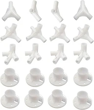 20Pcs White Tent Replacement Spare Parts, Canopy Fitting, Spare Parts for 10'X30