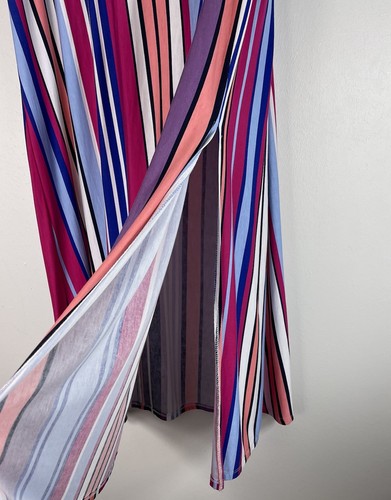 Lane Bryant Womens Rainbow Striped Stretch Pull On Maxi Skirt Festival 18/20 - Picture 3 of 9