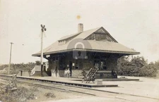 Railroad Depot CNJ Waretown NJ c1908 RPPC Photo Postcard COPY