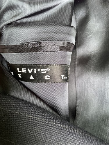 Levi’s EXACT USA Suit Jacket Pants Blue Striped 42L 34x44 - Picture 9 of 14