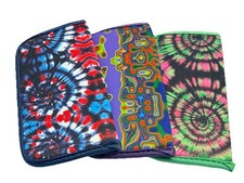 NEW Psychedelic Tie-dye Multicolor 3 Pack Soft Slip-In Eyeglasses Cases