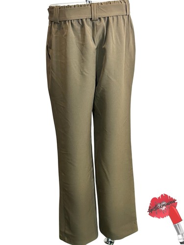 Melloday Pants Large Tan Brown Wide Leg Style #CEB228129-PV Office Wear - Picture 2 of 15