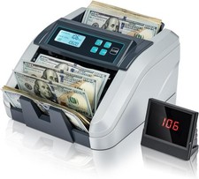 MUNBYN IMC51 Money Counter Machine Count Value, Add Batch/Add Value Gray