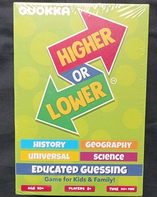 Quokka ''höher oder niedriger'' Quiz-Kartenspiel für Kinder & Erwachsene Alter 10+/2+ Spieler 