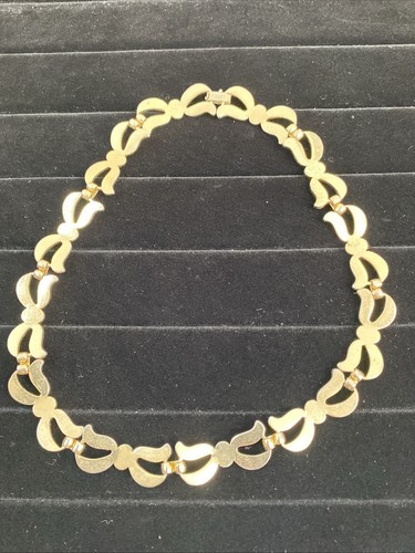 Collar con lazo MONET 15" tono dorado articulado pesado cadena gruesa vintage Art Deco - Imagen 8 de 14