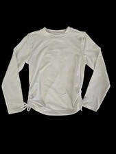 NWT Girls Long Sleeve Rash Guard Swim Top Size M 7-8 w/ Side Tie - UPF 50