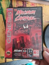 Spider-Man and Venom: Maximum Carnage Sega Genesis Cib Good Condition Red Cart