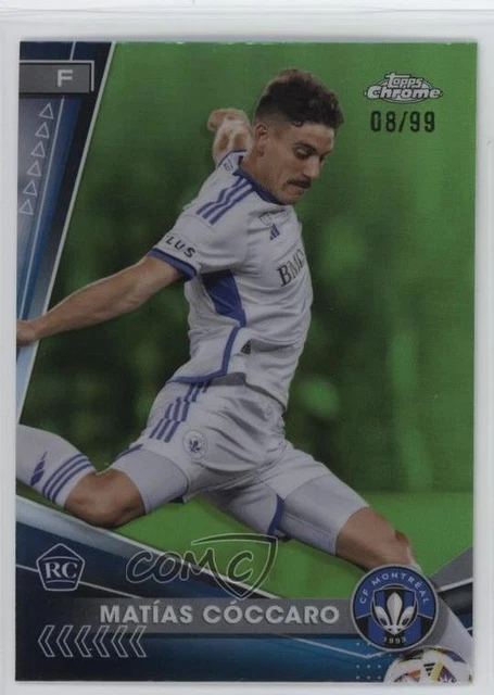 2024 Topps Chrome MLS Neon Green Refractor /99 Matias Coccaro #192 Rookie RC