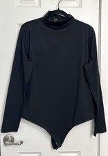 Express Body Contour Collection Black Long Sleeve Slimming Stretch Bodysuit XL