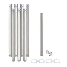 8Pcs 1/2" x 7.9" Standoff Screws Wall Mount Sign Standoffs Mounting, Silver