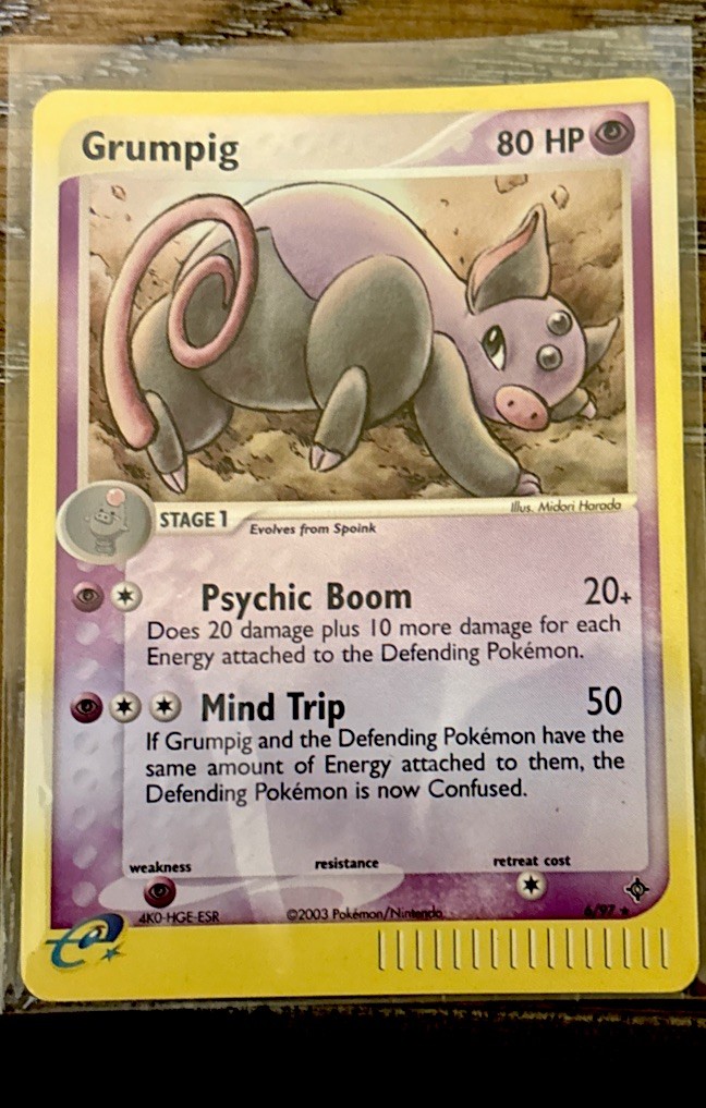 Pokemon ENGLISH Grumpig EX Dragon HOLO Card eSeries 6/97 NEAR MINT- RARE