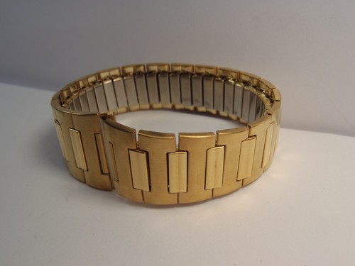 19mm HADLEY ROMA EXPANSION Men's Watch Band GOLD Micron LONG Straight End NOS - Picture 14 of 16