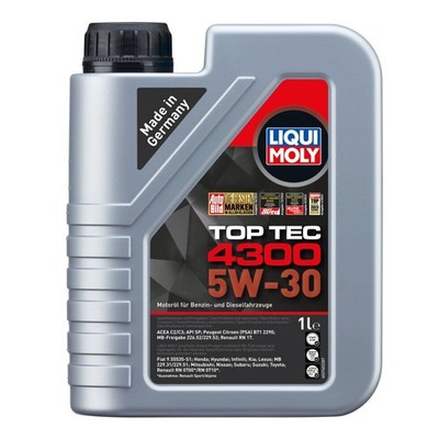Motoröl LIQUI MOLY 3740 Top Tec 4300 5W-30 Hightech Leichtlauf synthetisch 1L