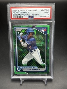 2024 Bowman Sapphire Edition Arjun Nimmala Green /99 #BCP-142 PSA 9 Blue Jays