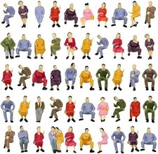 P4302 100Pcs All Seated Sitting Figures O Gauge 1:50 Scale Seated People Railway