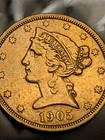 1905 S Liberty Head GOLD $5 Half Eagle Coin In Mint State Condition