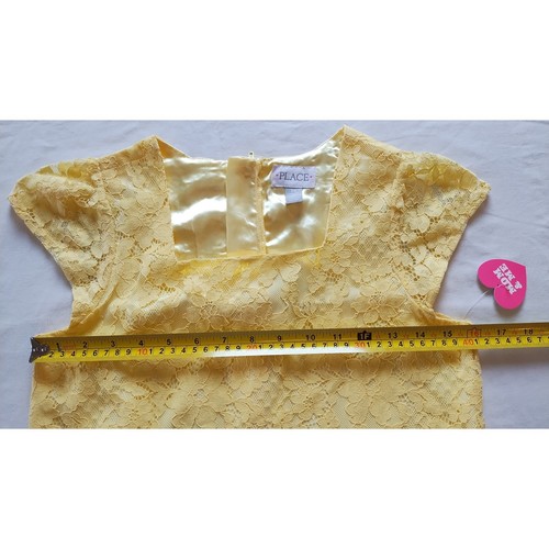 NWT Children's Place girls size 14 Short Sleeves Gorgeous lace yellow dress - Picture 10 of 12
