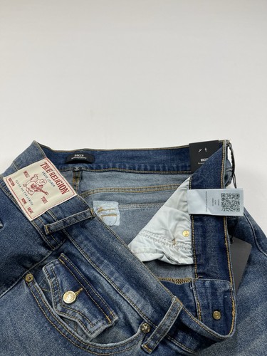 NWT True Religion Mens Rocco SN Flap Shorts Light Wash sz 38 Relaxed Skinny - Picture 13 of 20