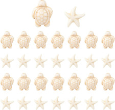 , 220 Pack Synthetic Turquoise Sea Turtle Starfish Beads Charms Ocean Animal Spa