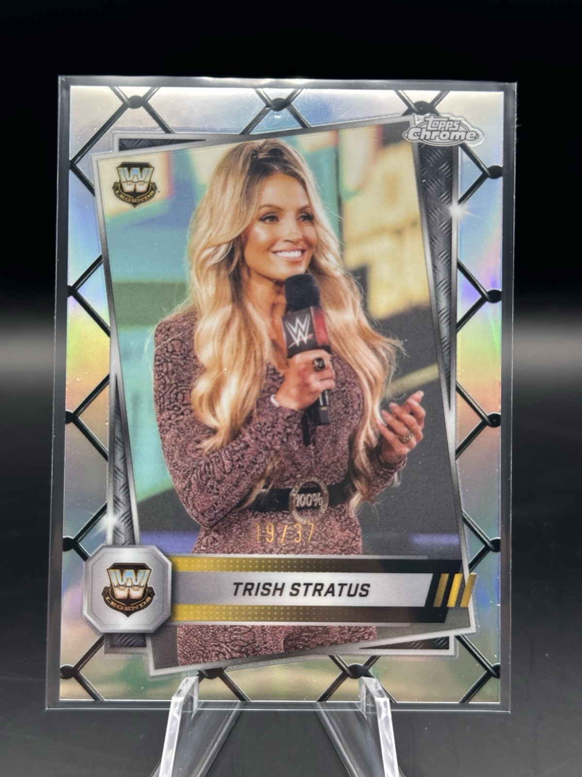 2025 Topps Chrome WWE Trish Stratus Steel Cage Refractor/37 #190