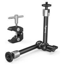 SMALLRIG Clamp w/ 1/4" and 3/8" Thread 9.8 Inches 9.8'' arm only, Black