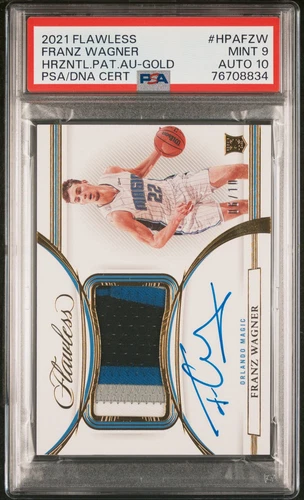 2021 PANINI FLAWLESS HOR PATCH AUTOS GOLD FRANZ WAGNER 6/10 PSA 9 AUTO 10
