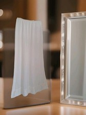 Lorraine Half Slip Size M Ivory Maxi Length Elastic Waist 100 Nylon Vintage