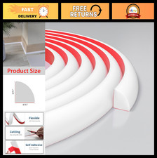 Flexible 3/4 Inch Quarter Round Molding - Peel Stick Rubber Floor Trim, Self-A