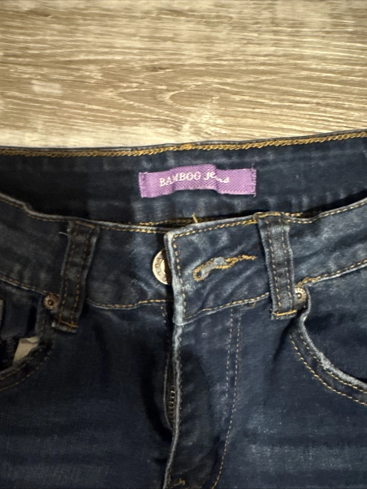 Pantalones de mezclilla azul bambú botones desgastados para mujer talla 3 Jr’s Foto 3 de 4