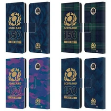 OFFICIAL SCOTLAND RUGBY 150TH ANNIVERSARY LEATHER BOOK CASE FOR MOTOROLA PHONES