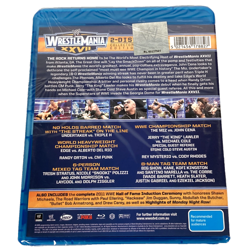WWE WrestleMania XXVII Blu-ray Collector's Edition Region B Brand New & Sealed - Picture 2 of 17