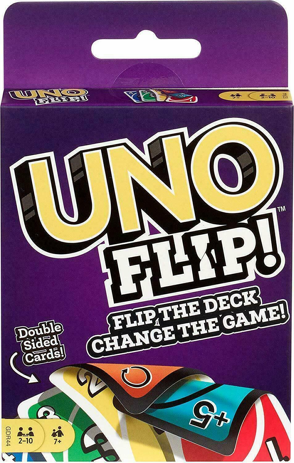 New UNO Flip Card Game By Mattel Games Flip The Deck Double Sided Cards  Sealed 887961751062