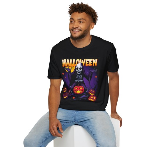Halloween Skeleton Graphic T-Shirt, Unisex Tee, Spooky Shirt, Halloween Party - Picture 2 of 16