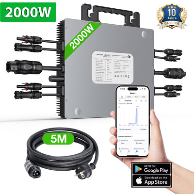 Wechselrichter 2000W | PV Microwechselrichter Microinverter für Balkonkraftwerk