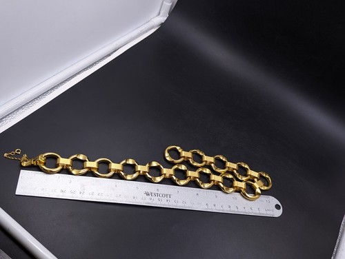 Vintage Camrose & Kross JBK Necklace Large Open Chain link Gold Tone JewelryA016 - Picture 13 of 13