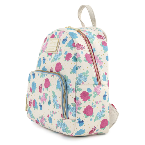 Mini zaino Loungefly Disney bella addormentata fata madrine blu rosa floreale - Foto 2 di 5