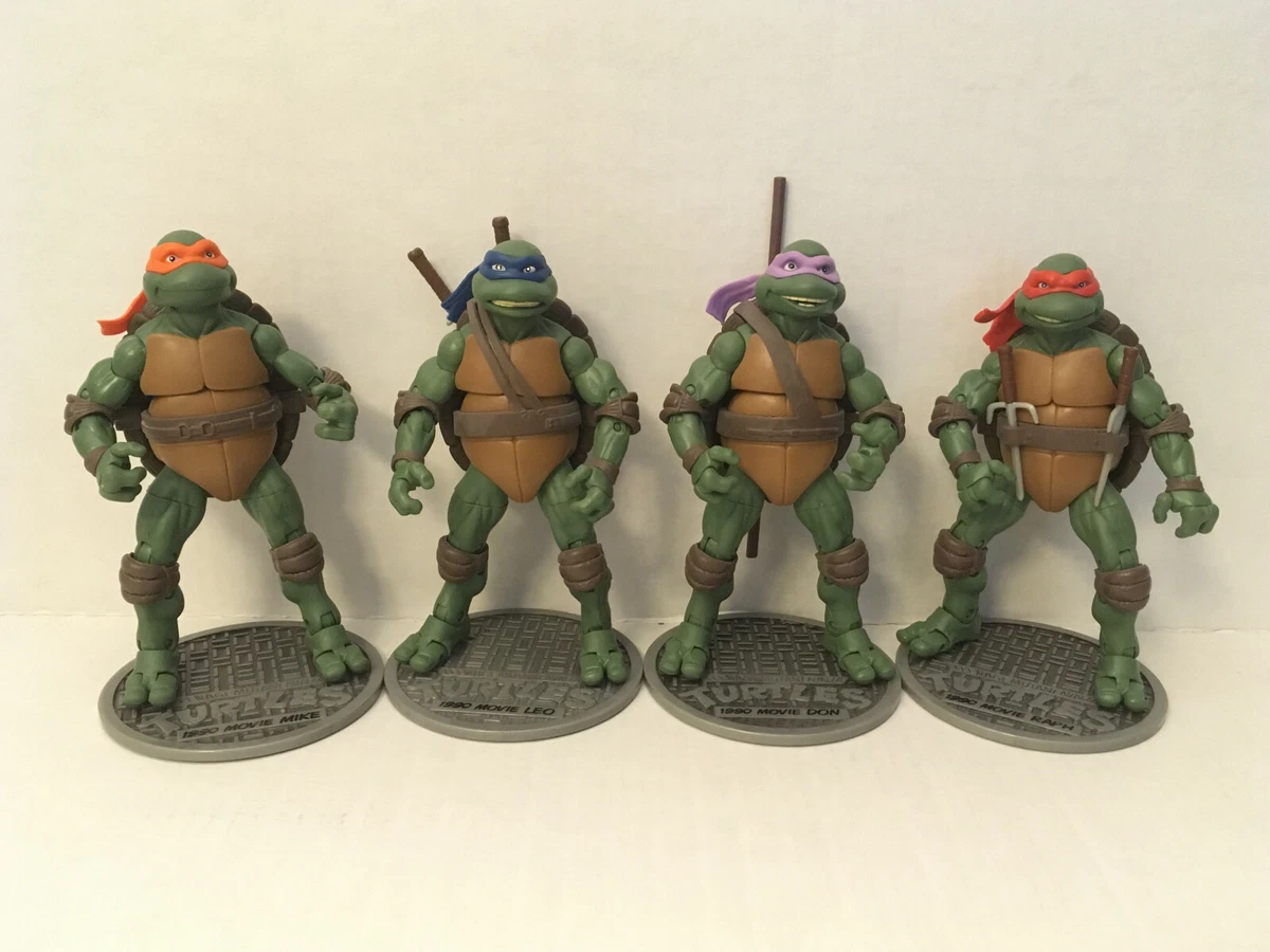 TMNT Ninja Turtles Playmates 1990 The Movie Lot Action Figure Leo Mike Don  Raph