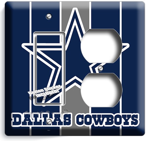 DALLAS COWBOYS FOOTBALL TEAM HELMET LIGHT SWITCH OUTLET WALL PLATES MAN CAVE ART - Picture 30 of 34